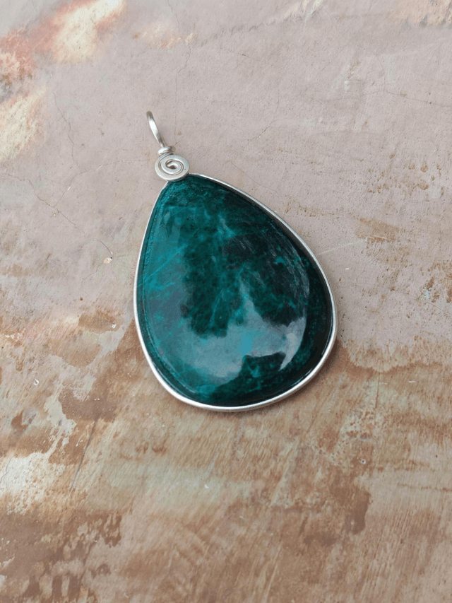 Pendentif Malachite Chrysocolle - Argent 925