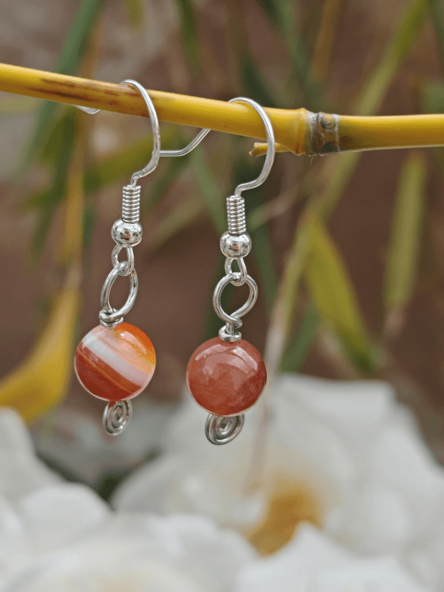 Spirales, boucles d'oreilles en agate
