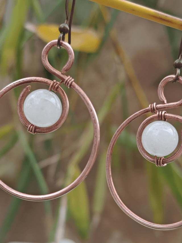 Boucles d'oreilles infini, sélénite
