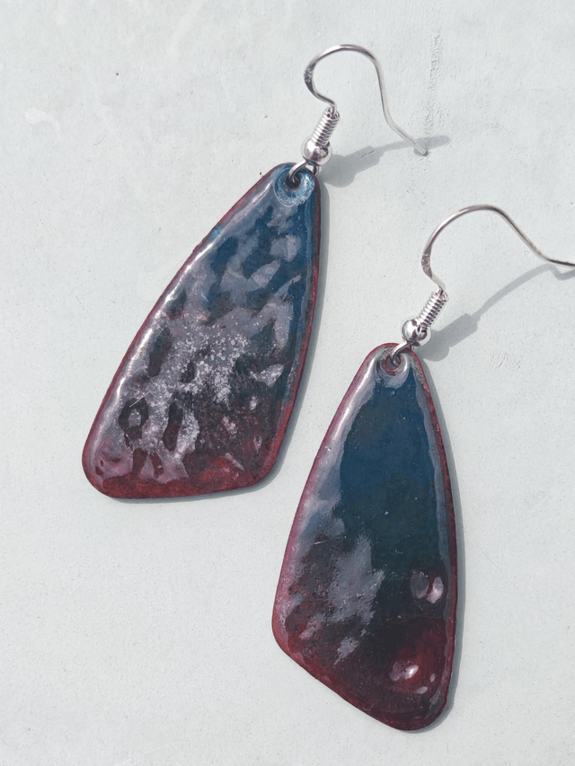 Souffle ailé, Boucles d'oreilles émail