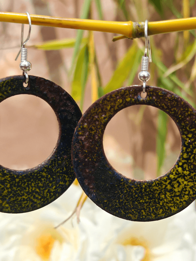 Cercle poétique, Boucles d'oreilles émail 