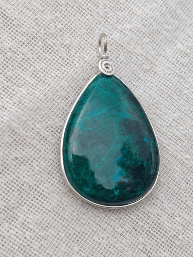 Pendentif Malachite Chrysocolle - Argent 925