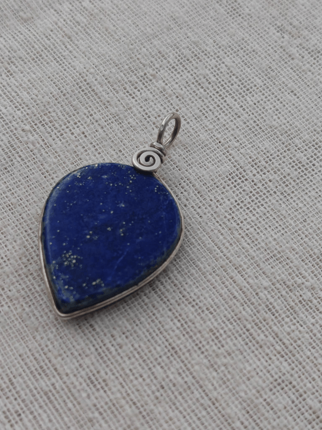 Pendentif Lapis lazuli - Argent 925 - goutte inverse