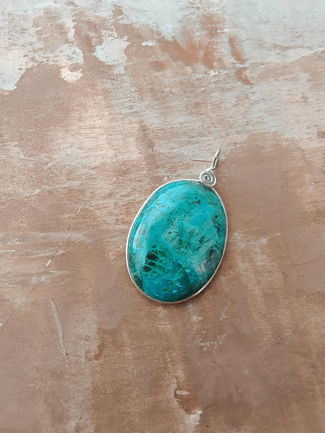 Pendentif Malachite Chrysocolle - Argent 925