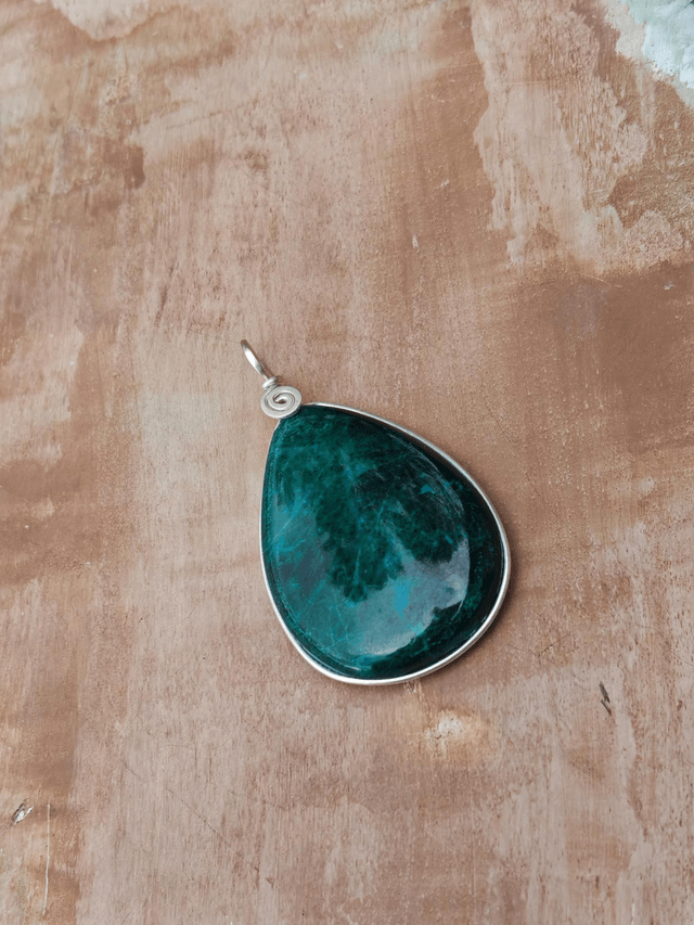 Pendentif Malachite Chrysocolle - Argent 925