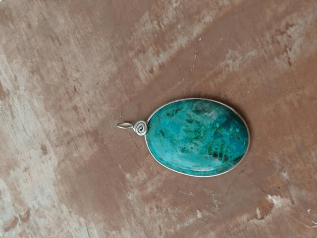 Pendentif Malachite Chrysocolle - Argent 925