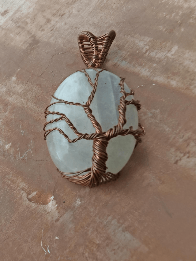 Arbres de vie - Pendentif - Péristérite, pierre de lune 