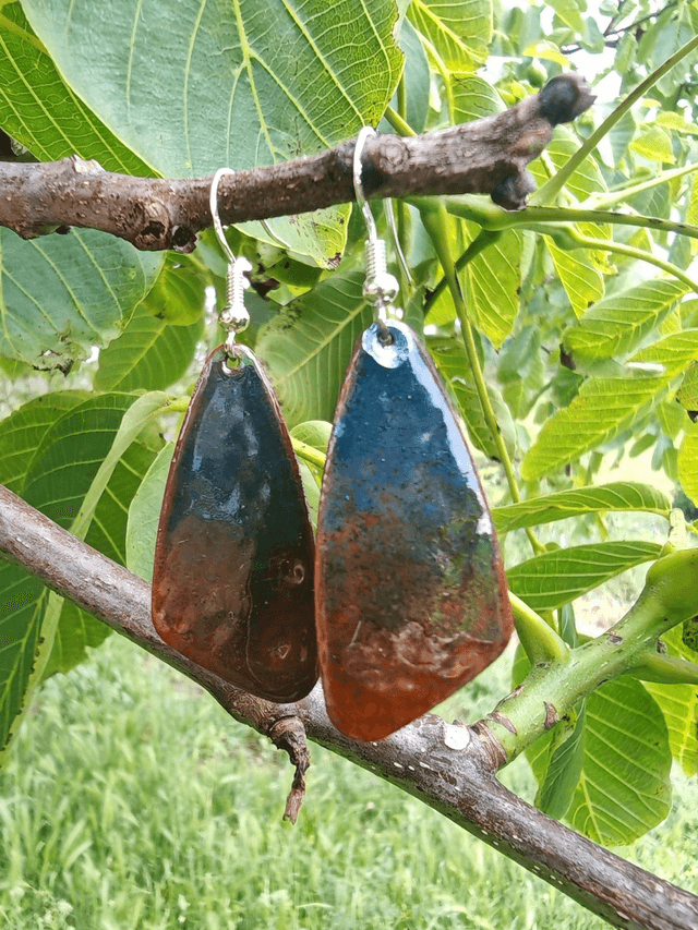  Souffle ailé, Boucles d'oreilles émail