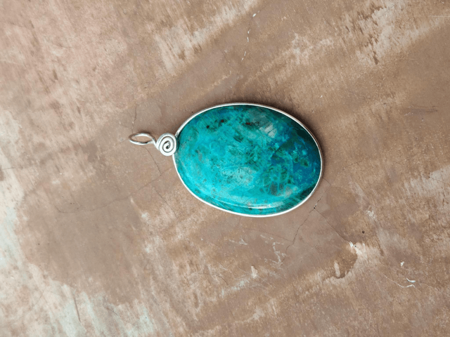 Pendentif Malachite Chrysocolle - Argent 925