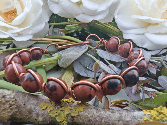 Bracelet antique Obsidienne Acajou