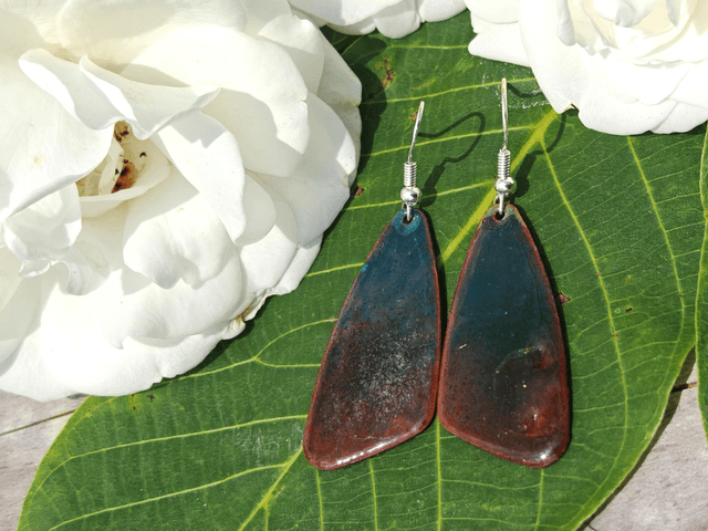  Souffle ailé, Boucles d'oreilles émail