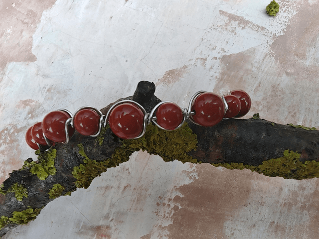 Bracelet antique jaspe rouge 