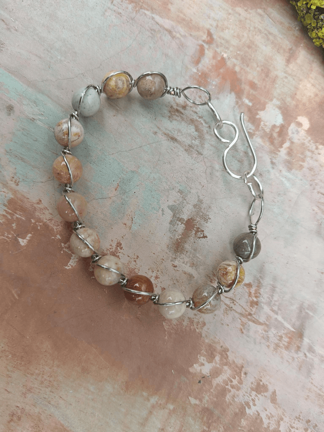 Bracelet antique Agate Crazy-lace