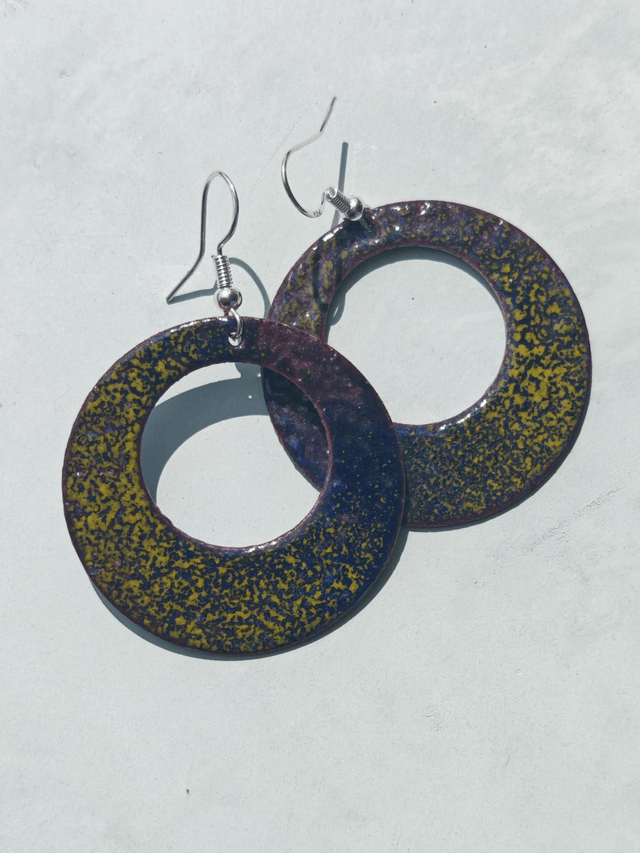 Cercle poétique, Boucles d'oreilles émail 