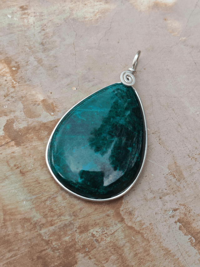 Pendentif Malachite Chrysocolle - Argent 925