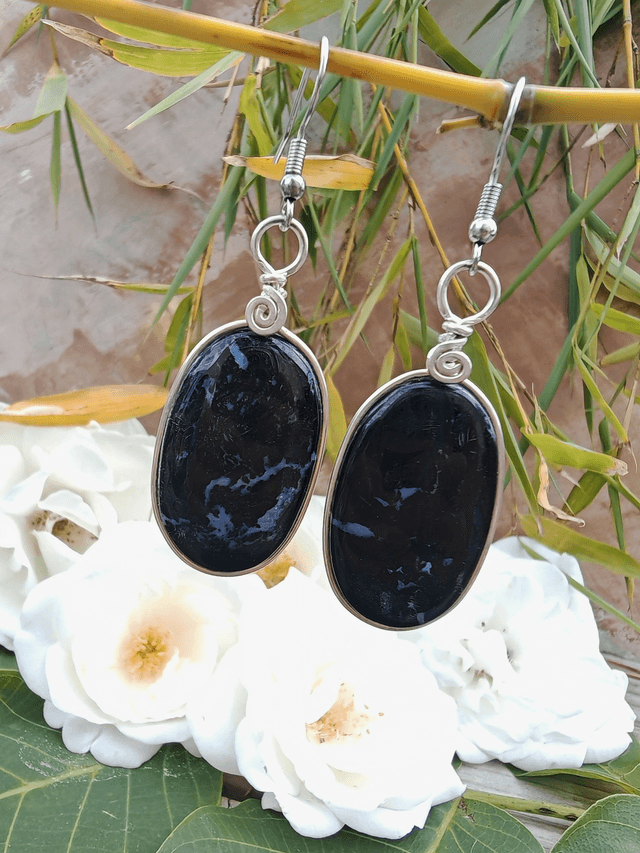 Boucles d'oreilles en bois de palétuvier fossilisé