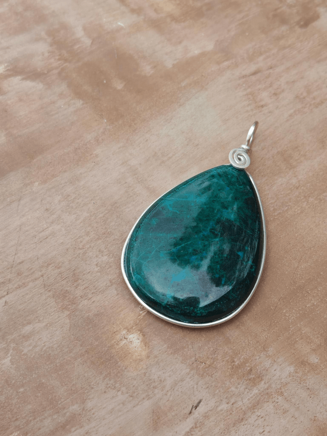 Pendentif Malachite Chrysocolle - Argent 925